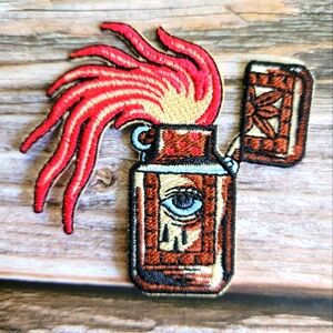 Illuminati Eye Occult Punk Streetwear Graffiti Lighter Embroidered Iron on Patch